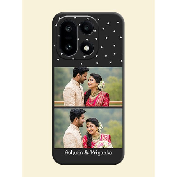 Miniature Love Symbols with Name On Space Black Custom Soft Matte Mobile Back Cover - OnePlus 15 5G Miniature Love Symbols with Name On Space Black Custom Soft Matte Mobile Back Cover - OnePlus 15 5G