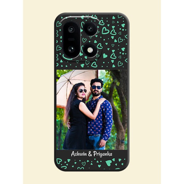 Sea Green Indefinite Love Pattern on Photo On Space Black Custom Soft Matte Mobile Back Cover - OnePlus 15 5G