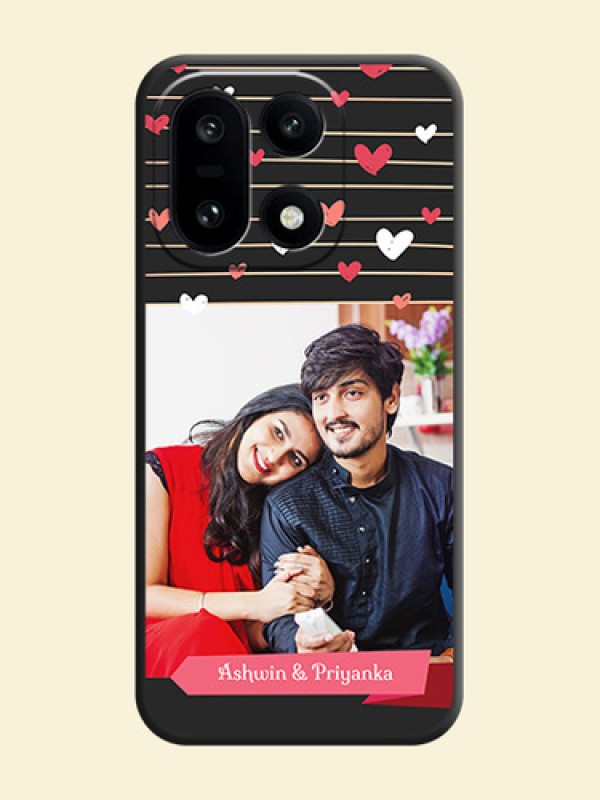 Love Pattern with Name on Pink Ribbon on Photo On Space Black Custom Soft Matte Mobile Back Cover - OnePlus 15 5G
