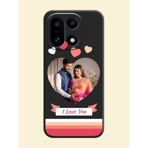 Love Shaped Photo with Colorful Stripes On Space Black Custom Soft Matte Mobile Back Cover - OnePlus 15 5G Love Shaped Photo with Colorful Stripes On Space Black Custom Soft Matte Mobile Back Cover - OnePlus 15 5G