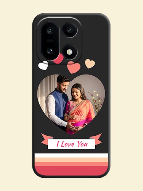 Love Shaped Photo with Colorful Stripes On Space Black Custom Soft Matte Mobile Back Cover - OnePlus 15 5G