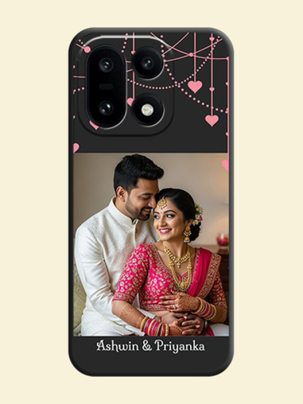 Pink Love Hangings with Text On Space Black Custom Soft Matte Mobile Back Cover - OnePlus 15 5G
