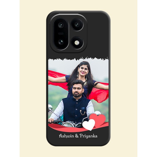 Pin Color Love Shaped Ribbon Design with Text On Space Black Custom Soft Matte Mobile Back Cover - OnePlus 15 5G Pin Color Love Shaped Ribbon Design with Text On Space Black Custom Soft Matte Mobile Back Cover - OnePlus 15 5G