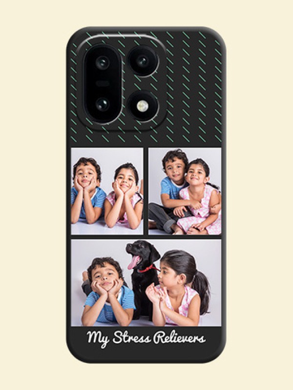 Cross Dotted Pattern with 2 Image Holder On Space Black Custom Soft Matte Mobile Back Cover - OnePlus 15 5G