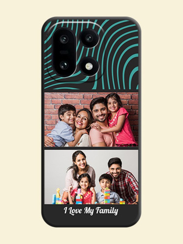 Wave Pattern with 2 Image Holder On Space Black Custom Soft Matte Mobile Back Cover - OnePlus 15 5G
