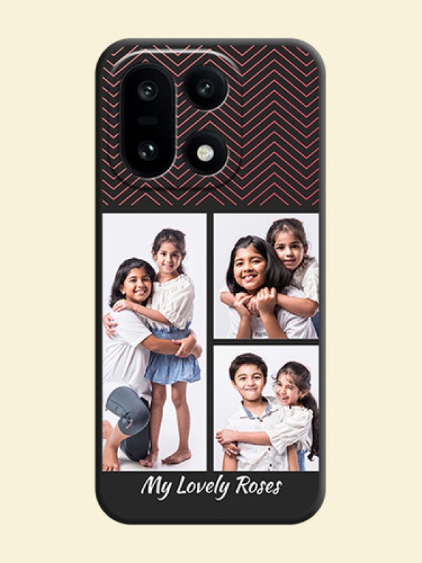 Wave Pattern with 3 Image Holder On Space Black Custom Soft Matte Mobile Back Cover - OnePlus 15 5G