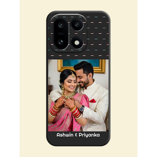 Line Pattern Design with Text On Space Black Custom Soft Matte Mobile Back Cover - OnePlus 15 5G