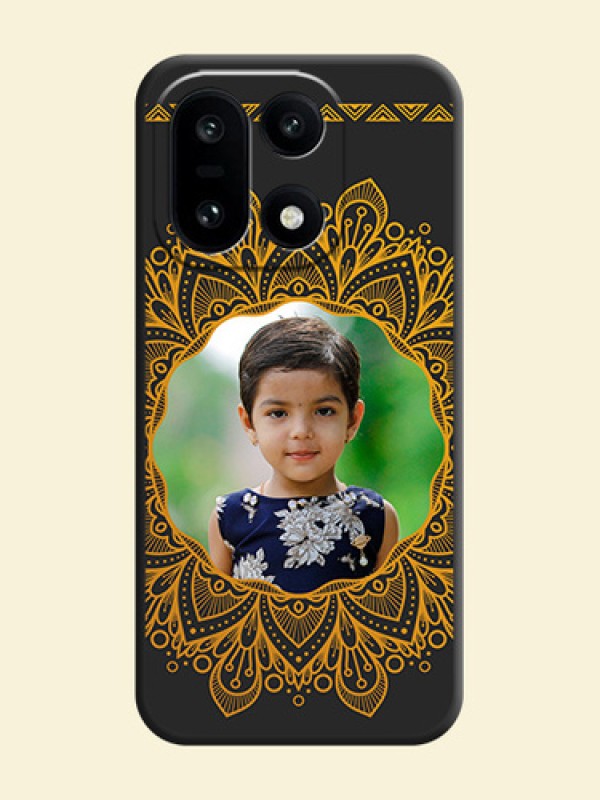 Round Image with Floral Design On Space Black Custom Soft Matte Mobile Back Cover - OnePlus 15 5G