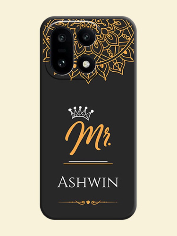 Mr Name with Floral Design On Space Black Custom Soft Matte Mobile Back Cover - OnePlus 15 5G