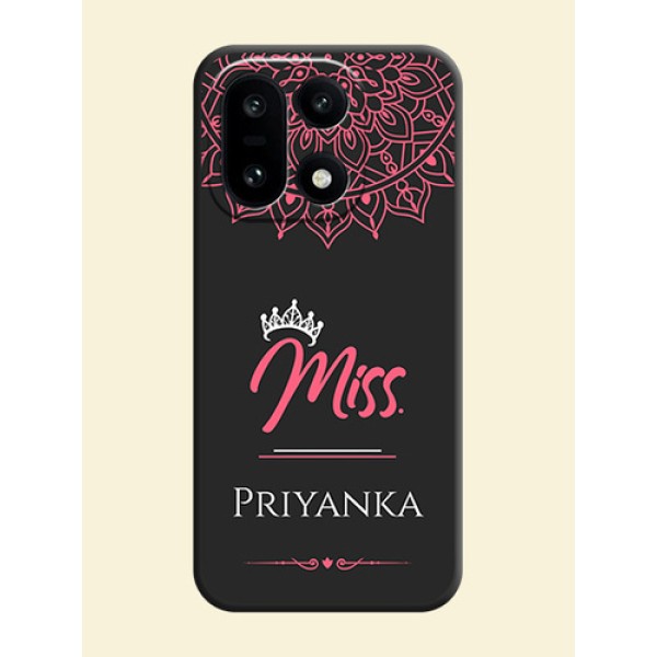 Mrs Name with Floral Design On Space Black Custom Soft Matte Mobile Back Cover - OnePlus 15 5G Mrs Name with Floral Design On Space Black Custom Soft Matte Mobile Back Cover - OnePlus 15 5G