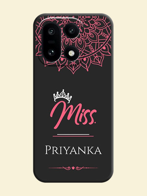 Mrs Name with Floral Design On Space Black Custom Soft Matte Mobile Back Cover - OnePlus 15 5G