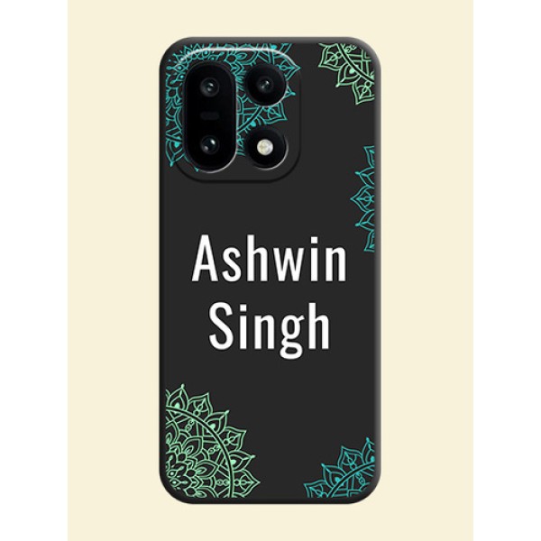 Your Name with Floral Design On Space Black Custom Soft Matte Mobile Back Cover - OnePlus 15 5G Your Name with Floral Design On Space Black Custom Soft Matte Mobile Back Cover - OnePlus 15 5G