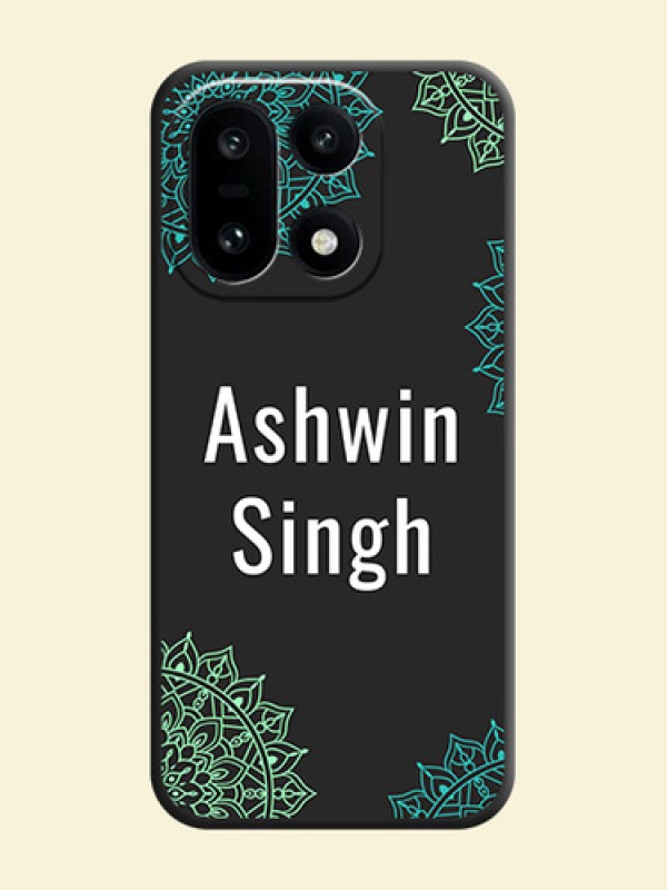 Your Name with Floral Design On Space Black Custom Soft Matte Mobile Back Cover - OnePlus 15 5G
