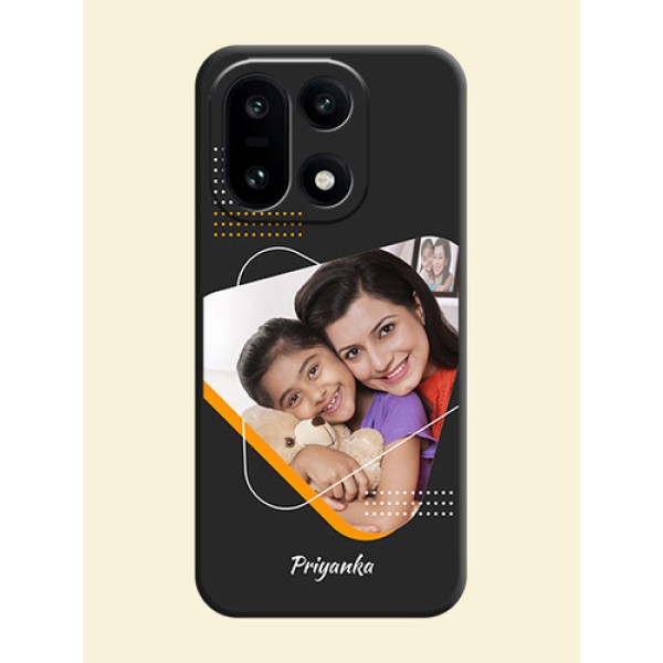 Yellow Triangle on Photo On Space Black Custom Soft Matte Mobile Back Cover - OnePlus 15 5G