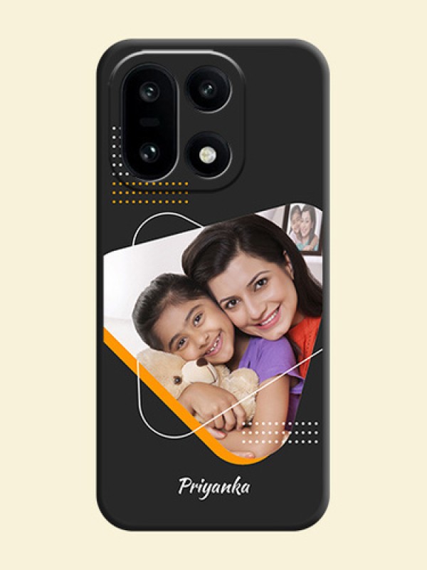 Yellow Triangle on Photo On Space Black Custom Soft Matte Mobile Back Cover - OnePlus 15 5G
