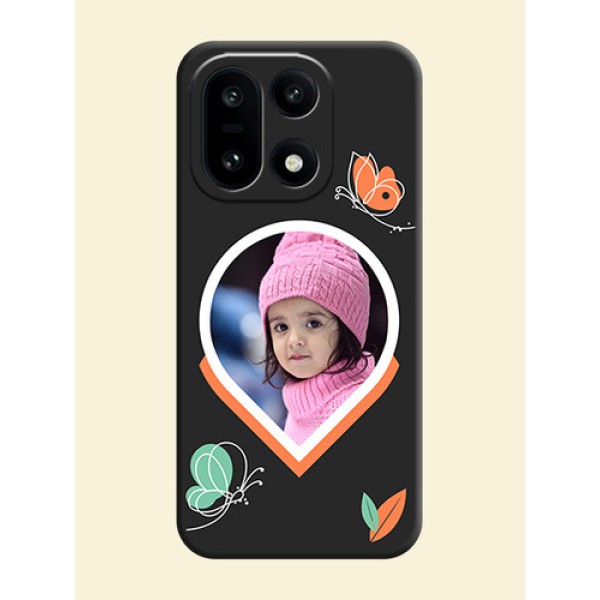 Upload Pic With Simple Butterly Design On Space Black Custom Soft Matte Mobile Back Cover - OnePlus 15 5G Upload Pic With Simple Butterly Design On Space Black Custom Soft Matte Mobile Back Cover - OnePlus 15 5G