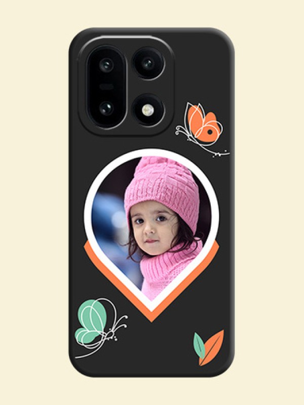 Upload Pic With Simple Butterly Design On Space Black Custom Soft Matte Mobile Back Cover - OnePlus 15 5G
