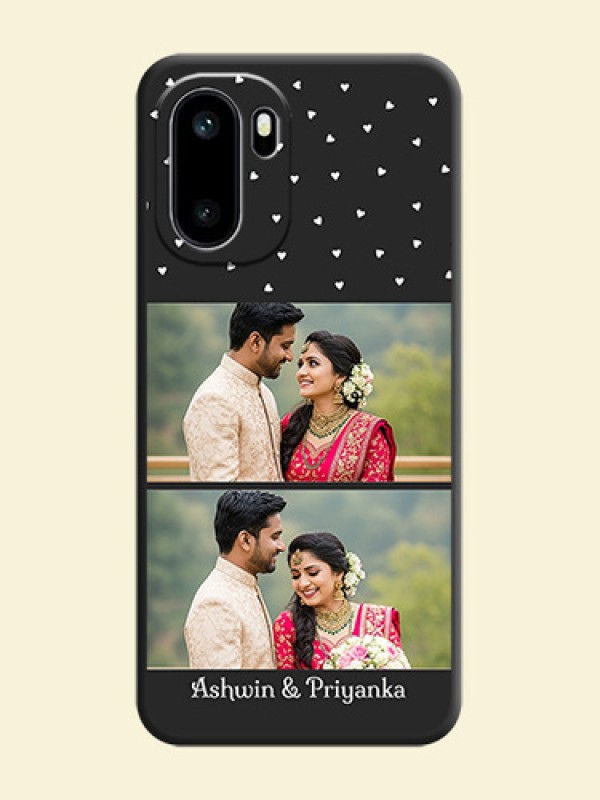 Miniature Love Symbols with Name On Space Black Custom Soft Matte Mobile Back Cover - OnePlus 15R 5G
