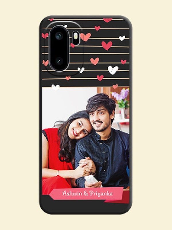 Love Pattern with Name on Pink Ribbon on Photo On Space Black Custom Soft Matte Mobile Back Cover - OnePlus 15R 5G