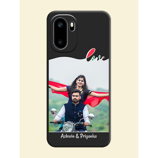 Fall in Love Pattern with Picture on Photo On Space Black Custom Soft Matte Mobile Back Cover - OnePlus 15R 5G Fall in Love Pattern with Picture on Photo On Space Black Custom Soft Matte Mobile Back Cover - OnePlus 15R 5G