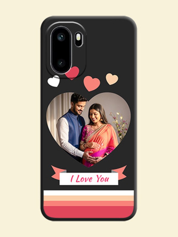 Love Shaped Photo with Colorful Stripes On Space Black Custom Soft Matte Mobile Back Cover - OnePlus 15R 5G