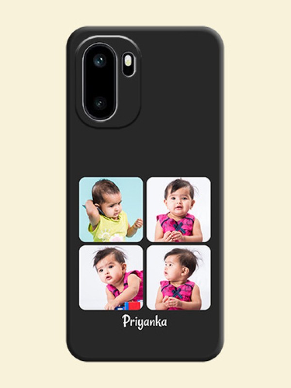 Floral Art with 6 Image Holder on Photo On Space Black Custom Soft Matte Mobile Back Cover - OnePlus 15R 5G