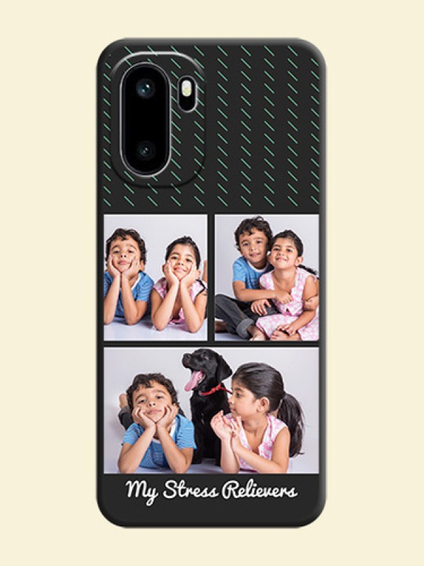 Cross Dotted Pattern with 2 Image Holder On Space Black Custom Soft Matte Mobile Back Cover - OnePlus 15R 5G