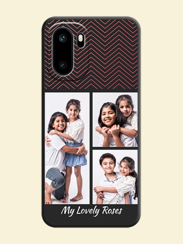 Wave Pattern with 3 Image Holder On Space Black Custom Soft Matte Mobile Back Cover - OnePlus 15R 5G