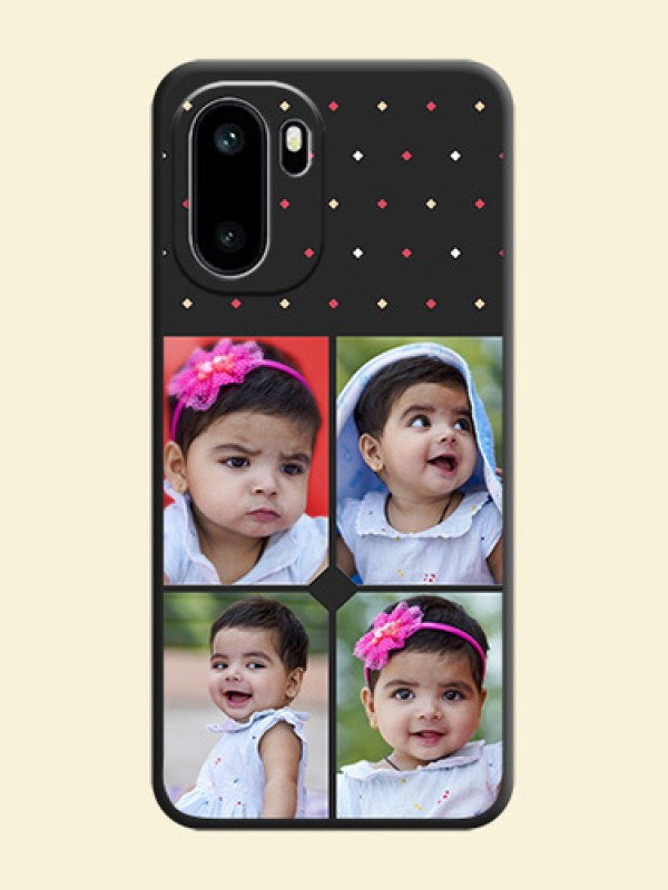 Multicolor Dotted Pattern with 4 Image Holder On Space Black Custom Soft Matte Mobile Back Cover - OnePlus 15R 5G