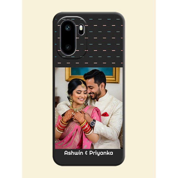 Line Pattern Design with Text On Space Black Custom Soft Matte Mobile Back Cover - OnePlus 15R 5G