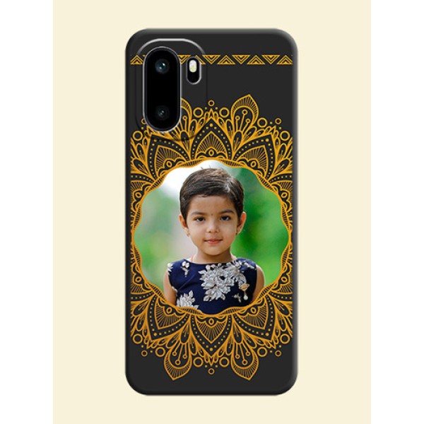 Round Image with Floral Design On Space Black Custom Soft Matte Mobile Back Cover - OnePlus 15R 5G Round Image with Floral Design On Space Black Custom Soft Matte Mobile Back Cover - OnePlus 15R 5G