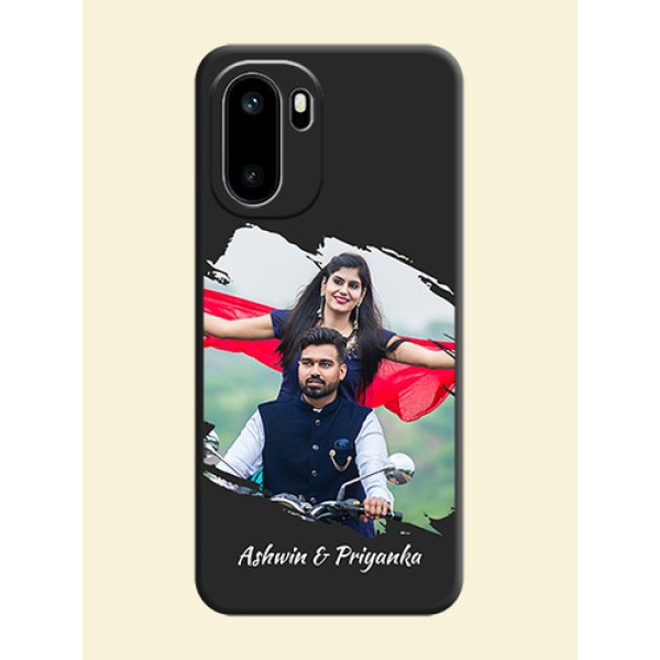 Grunge Brush Strokes on Photo On Space Black Custom Soft Matte Mobile Back Cover - OnePlus 15R 5G Grunge Brush Strokes on Photo On Space Black Custom Soft Matte Mobile Back Cover - OnePlus 15R 5G