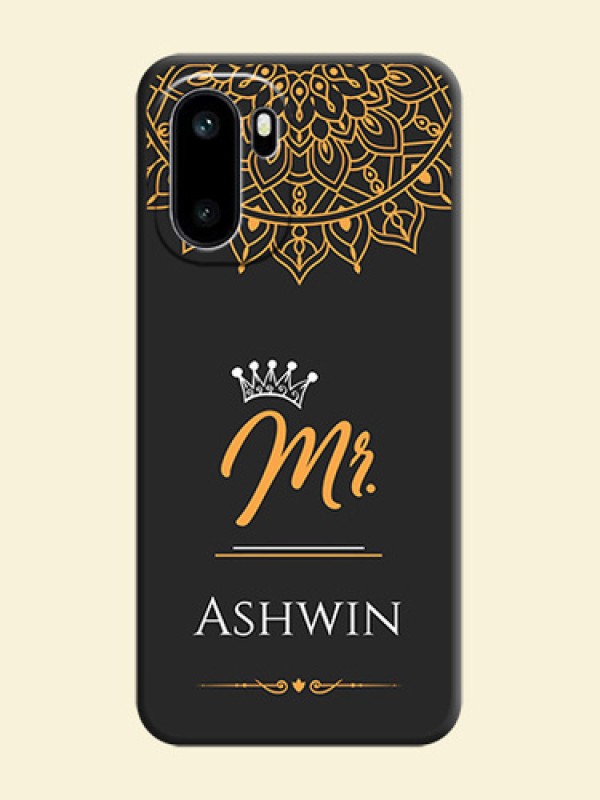 Mr Name with Floral Design On Space Black Custom Soft Matte Mobile Back Cover - OnePlus 15R 5G