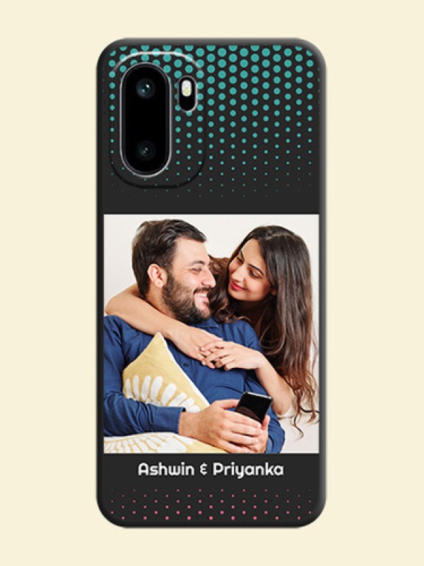 Faded Dots with Grunge Photo Frame and Text On Space Black Custom Soft Matte Mobile Back Cover - OnePlus 15R 5G