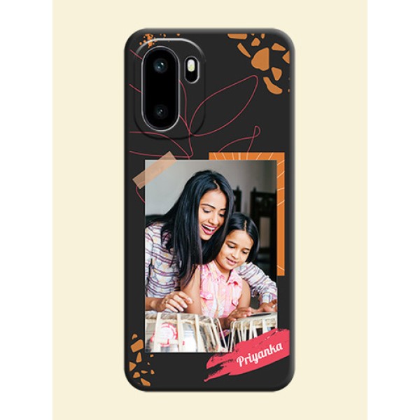 Orange Photo Frame On Space Black Custom Soft Matte Mobile Back Cover - OnePlus 15R 5G Orange Photo Frame On Space Black Custom Soft Matte Mobile Back Cover - OnePlus 15R 5G