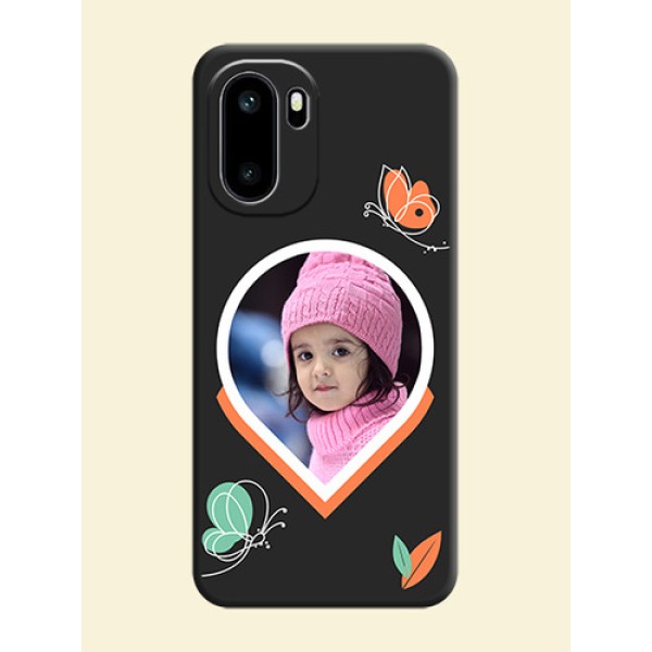 Upload Pic With Simple Butterly Design On Space Black Custom Soft Matte Mobile Back Cover - OnePlus 15R 5G Upload Pic With Simple Butterly Design On Space Black Custom Soft Matte Mobile Back Cover - OnePlus 15R 5G