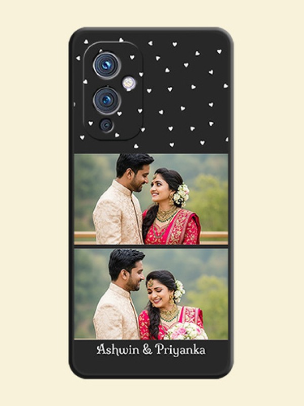 Miniature Love Symbols with Name on Space Black Custom Soft Matte Back Cover - Oneplus 9 5G