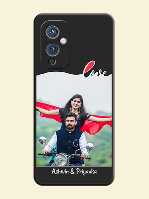 Fall in Love Pattern with Picture on Photo on Space Black Soft Matte Mobile Case - Oneplus 9 5G