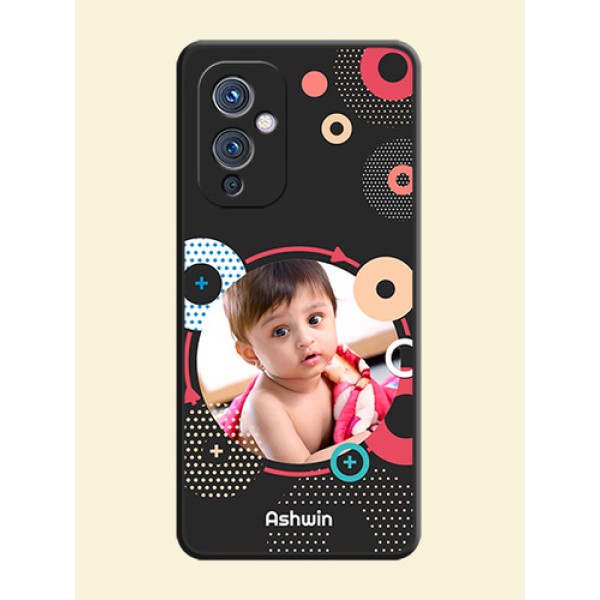 Multicoloured Round Image on Personalised Space Black Soft Matte Cases - Oneplus 9 5G Multicoloured Round Image on Personalised Space Black Soft Matte Cases - Oneplus 9 5G
