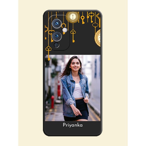 Decorative Design with Text on Space Black Custom Soft Matte Back Cover - Oneplus 9 5G Decorative Design with Text on Space Black Custom Soft Matte Back Cover - Oneplus 9 5G