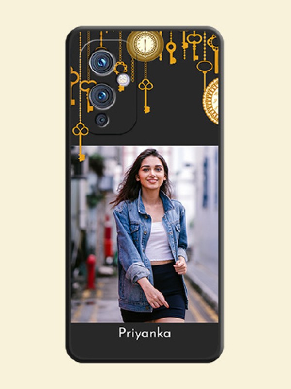 Decorative Design with Text on Space Black Custom Soft Matte Back Cover - Oneplus 9 5G