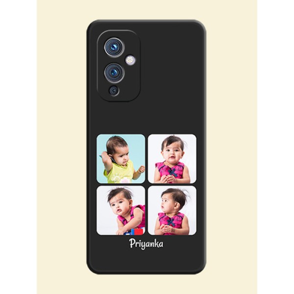 Floral Art with 6 Image Holder on Photo on Space Black Soft Matte Mobile Case - Oneplus 9 5G Floral Art with 6 Image Holder on Photo on Space Black Soft Matte Mobile Case - Oneplus 9 5G