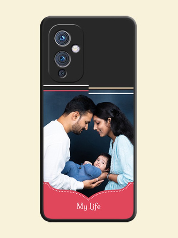 Classic Plain Design with Name on Photo on Space Black Soft Matte Phone Cover - Oneplus 9 5G