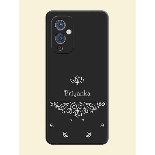 Lotus Garden Custom Text On Space Black Personalized Soft Matte Phone Covers -Oneplus 9 5G Lotus Garden Custom Text On Space Black Personalized Soft Matte Phone Covers -Oneplus 9 5G