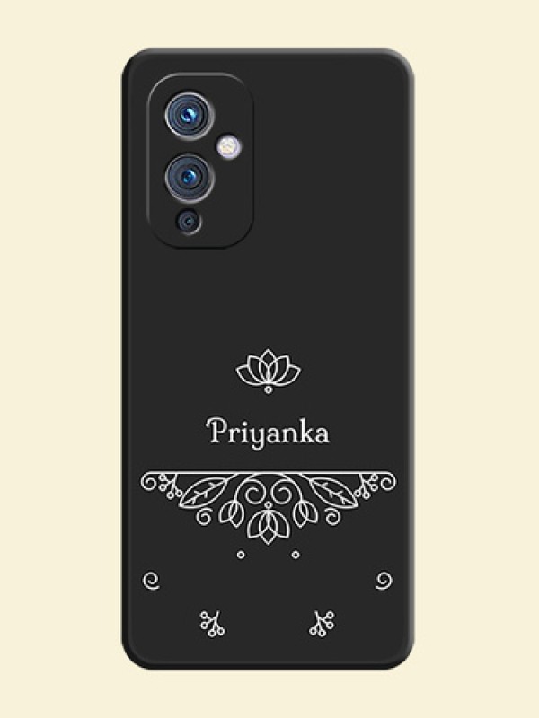 Lotus Garden Custom Text On Space Black Personalized Soft Matte Phone Covers -Oneplus 9 5G