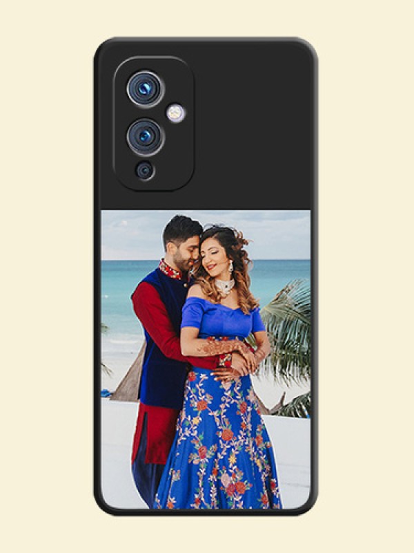 Image Upload With Space Black Color On Custom Soft Matte Mobile Back Cover - OnePlus 9 5G