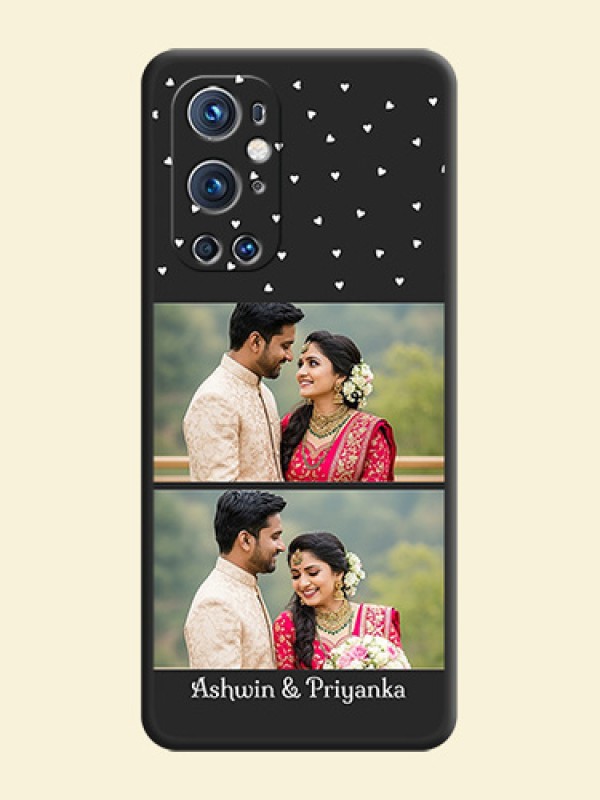 Miniature Love Symbols with Name on Space Black Custom Soft Matte Back Cover - Oneplus 9 Pro 5G