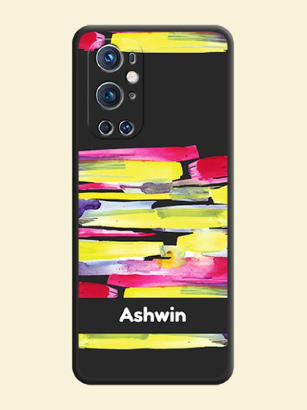 Brush Coloured on Space Black Personalized Soft Matte Phone Covers - Oneplus 9 Pro 5G
