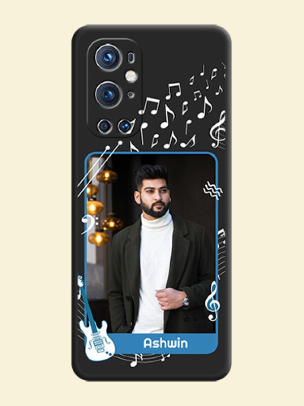 Musical Theme Design with Text on Photo on Space Black Soft Matte Mobile Case - Oneplus 9 Pro 5G