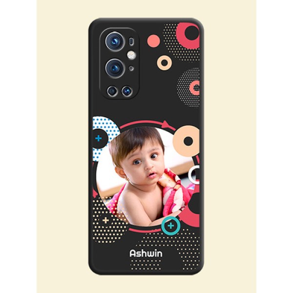 Multicoloured Round Image on Personalised Space Black Soft Matte Cases - Oneplus 9 Pro 5G Multicoloured Round Image on Personalised Space Black Soft Matte Cases - Oneplus 9 Pro 5G